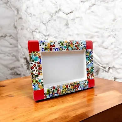 ARMONIA | Fotorahmen Rot mit Murrine | Murano-Store