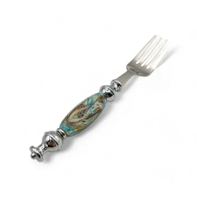 ENEA | Garfo decorativo com pérola colorida | Murano-Store