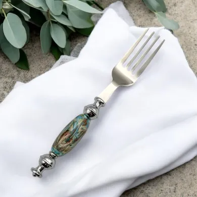 ENEA | Decorative fork with colored pearl | Murano-Store