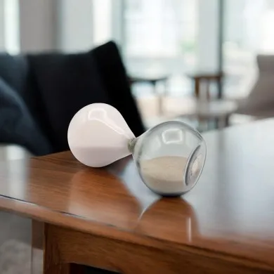 KAIROS | White and gray hourglass | Murano-Store