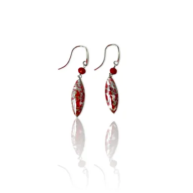MONET | Brincos com pingente vermelho | Murano-Store