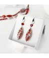 MONET | Brincos com pingente vermelho | Murano-Store