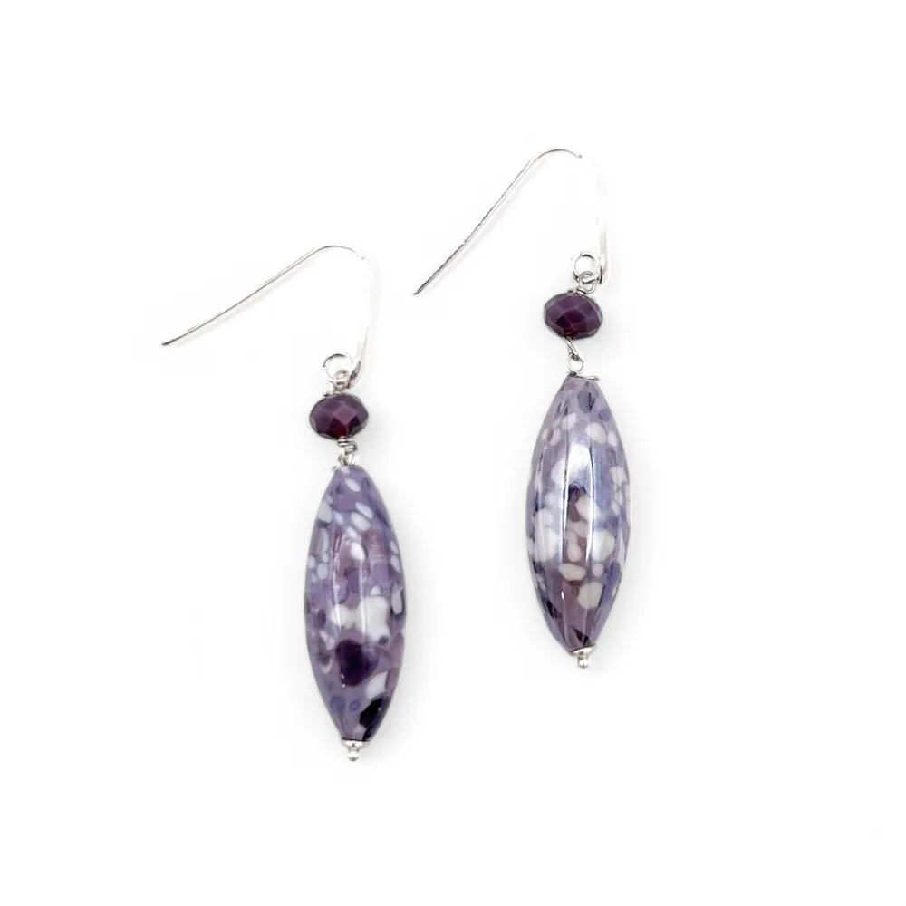MONET | Anhänger Ohrringe Lila | Murano-Store