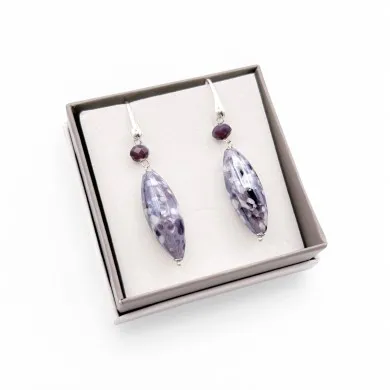 MONET | Anhänger Ohrringe Lila | Murano-Store