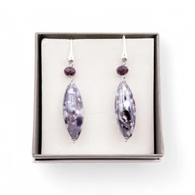 MONET | Anhänger Ohrringe Lila | Murano-Store