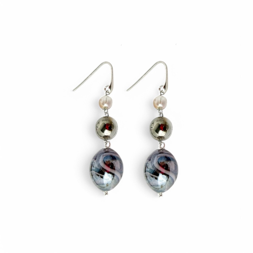 BOURGEOIS | Boucles d'oreilles avec pendentif améthyste | Murano-Store