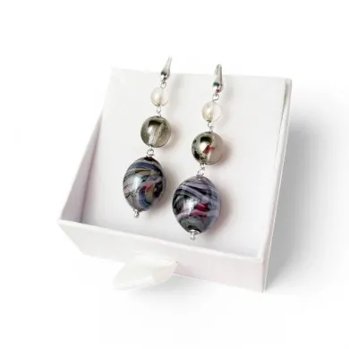 BOURGEOIS | Ohrringe mit Amethyst-Anhänger | Murano-Store