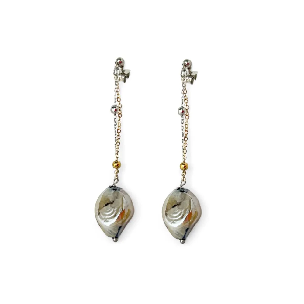 REMBRANDT | Brincos de pérolas em aventurina | Murano-Store