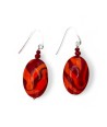 GAUGUIN | Coral Red Glass Paste Earrings | Murano-Store