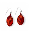 GAUGUIN | Coral Red Glass Paste Earrings | Murano-Store