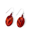 GAUGUIN | Coral Red Glass Paste Earrings | Murano-Store