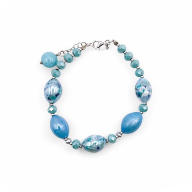 MONET | Armband mit Aquamarinperlen | Murano-Store