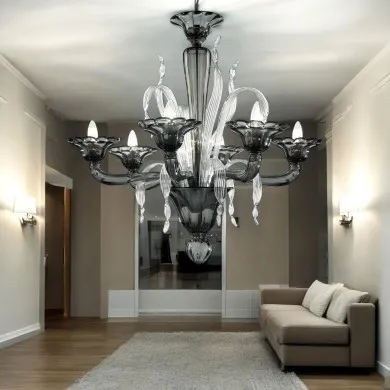 JOSE' | Candelabro moderno | Cinzento fumado | Murano-Store