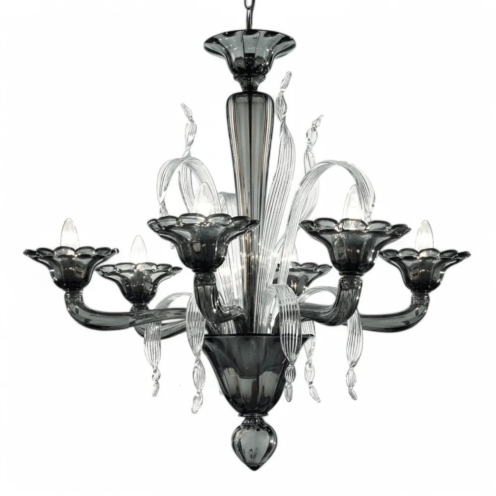 JOSE' | Candelabro moderno | Cinzento fumado | Murano-Store