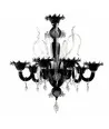 Lampadario artigianale, vetro di Murano, stile contemporaneo, decorazioni in cristallo, colore vetro pastello nero