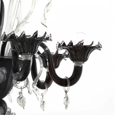 SAN MARCO | Lampadario vetro pastello Nero | Murano-Store