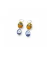 JUDIT | Anhänger-Ohrringe orange und indigo | Murano-Store