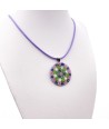 LUNIKA | Millefiori Murrina Pendant | Green Rose | Murano-Store