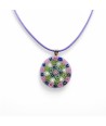 LUNIKA | Millefiori Murrina Pendant | Green Rose | Murano-Store