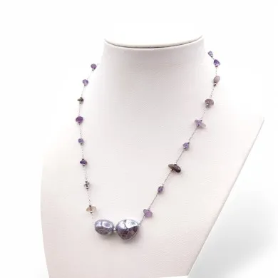 LIGHT | Glue with silver chain | Murano-Store