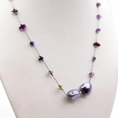 LIGHT | Glue with silver chain | Murano-Store