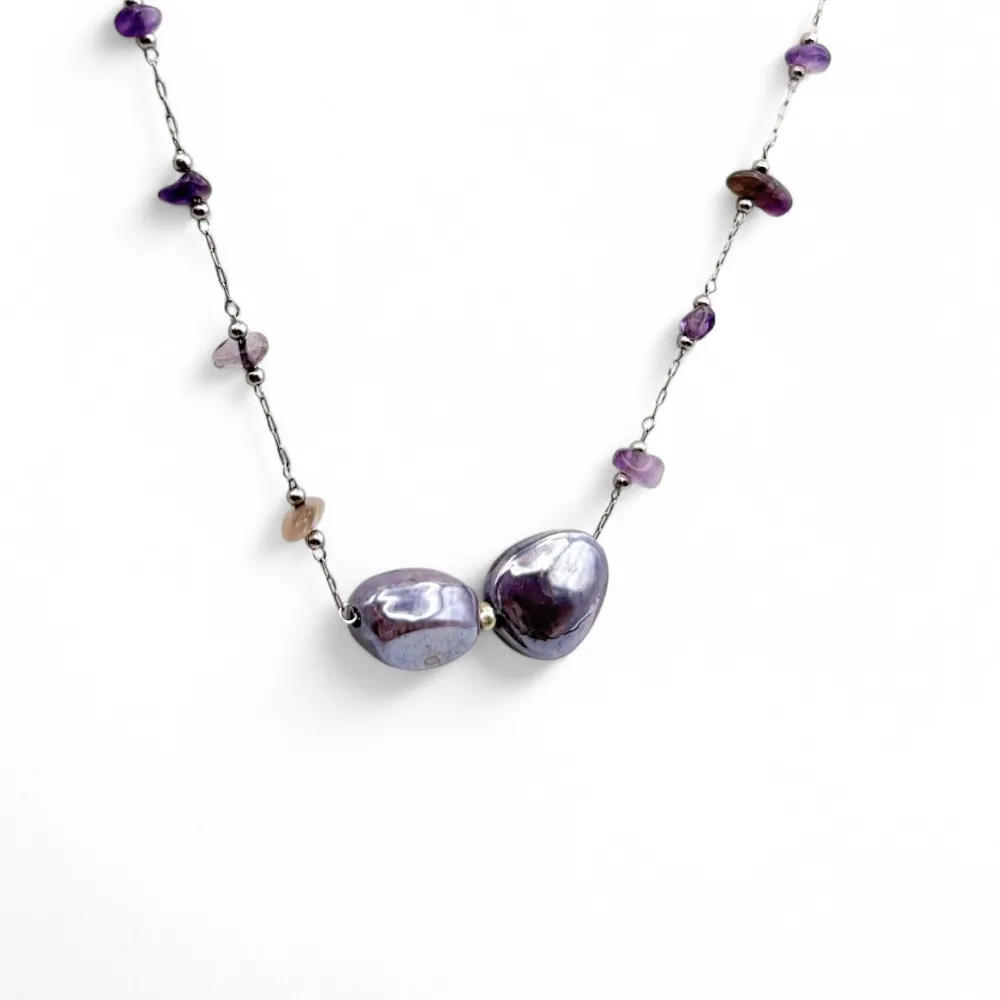 LUZ | Pegamento con cadena de plata | Murano-Store