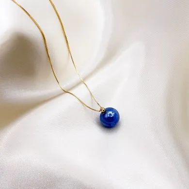 ASHLEY | Silver Necklace with Glass Bead | Murano-Store