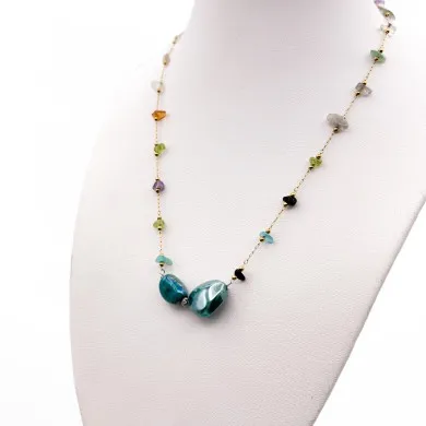 LUZ | Pegamento con cadena de oro | Murano-Store