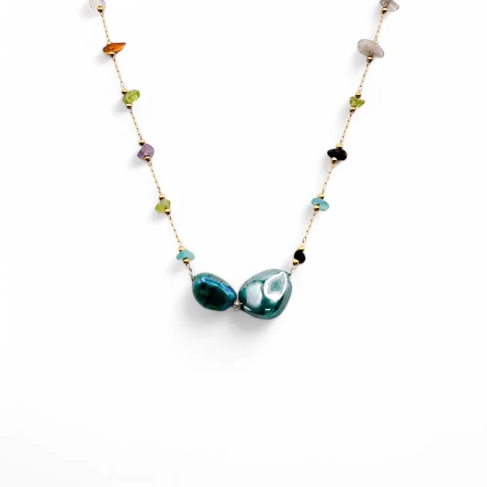 LIGHT | Cola com corrente dourada | Murano-Store