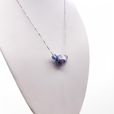 ASHLEY | Silver Necklace with Glass Bead | Murano-Store