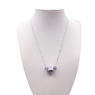 ASHLEY | Silver Necklace with Glass Bead | Murano-Store