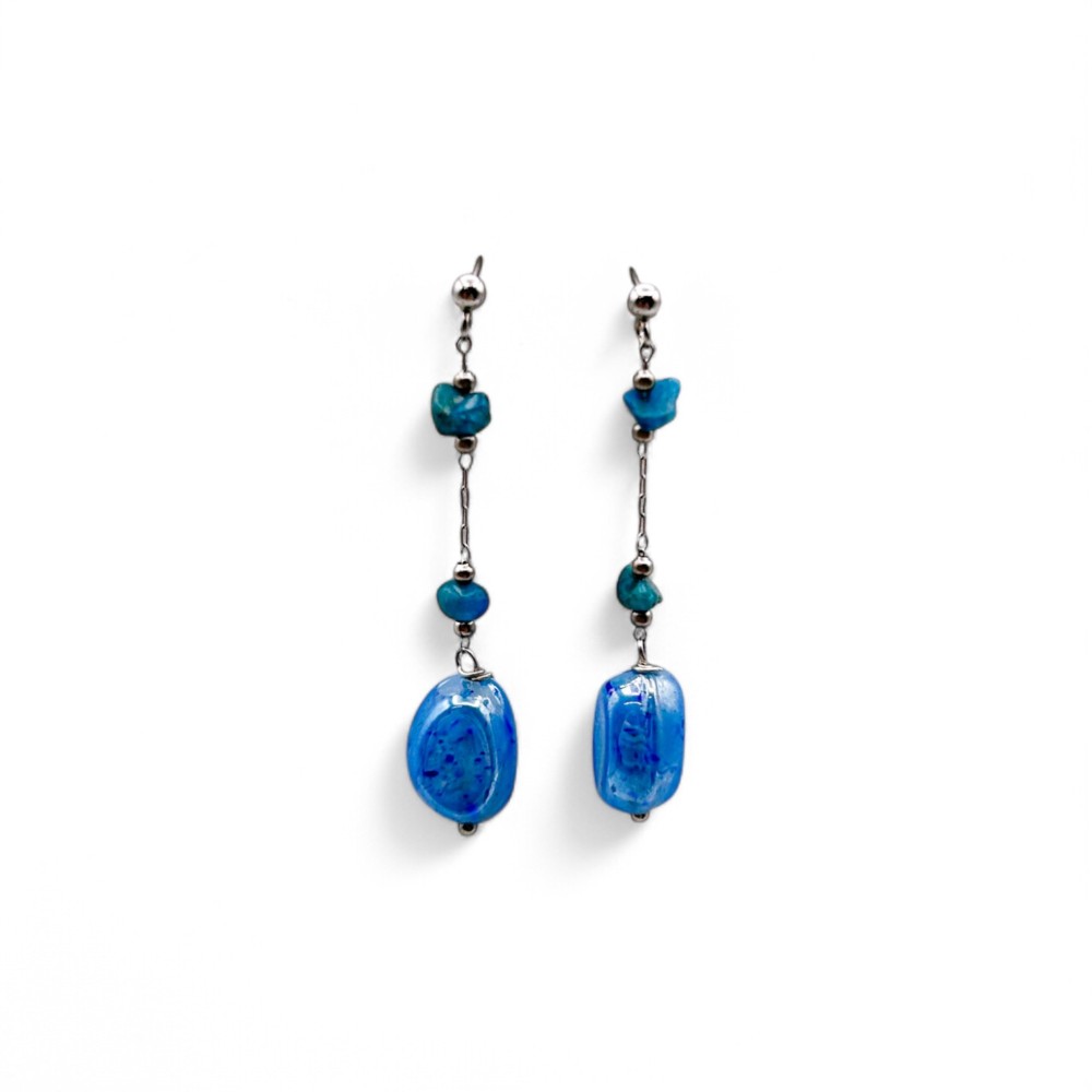 LIGHT | Boucles d'oreilles pendantes en perles de Murano | Murano-Store