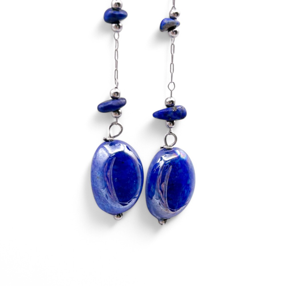 LIGHT | Boucles d'oreilles pendantes en perles de Murano | Murano-Store