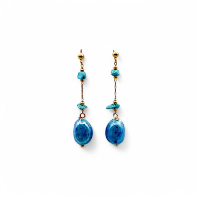 LUZ | Pendientes de gota con detalles dorados | Murano-Store