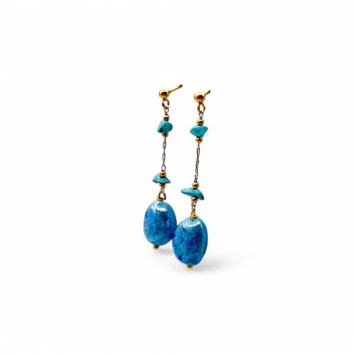 LUZ | Pendientes de gota con detalles dorados | Murano-Store