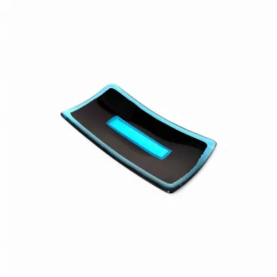 LUCE | Tablett mit Blattsilber Schwarz und Aquamarin | Murano-Store