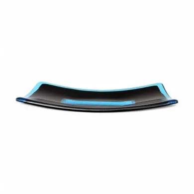 LUCE | Tablett mit Blattsilber Schwarz und Aquamarin | Murano-Store