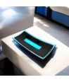 LUCE | Plateau avec feuille d'argent Noir et Aigue-marine | Murano-Store