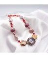 GAUDI' | Collier avec perles roses et verre dichroïque | Murano-Store