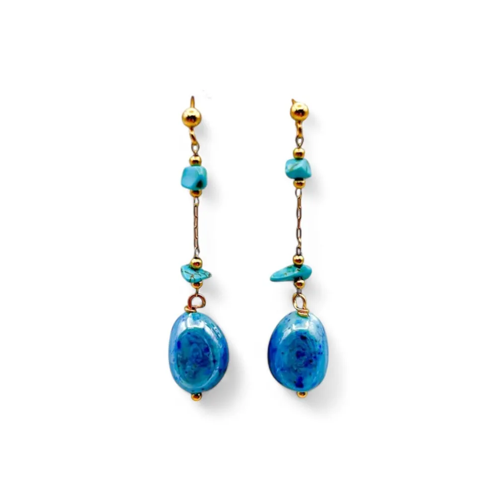 LIGHT | Tropfenohrringe mit Golddetails | Murano-Store