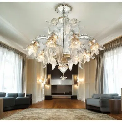 SECOLO | Araña Floral Cristal Oro | Murano-Store