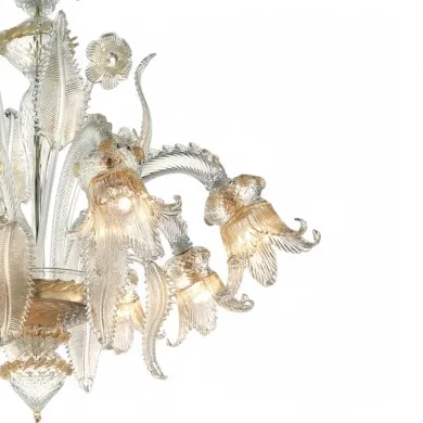 SECOLO | Araña Floral Cristal Oro | Murano-Store