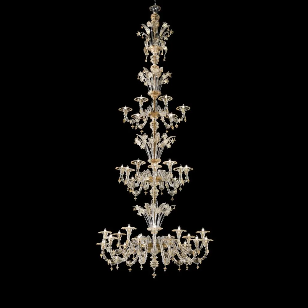 ABU DHABI | Luxuoso lustre dourado de 3 anos de armazenamento | Murano-Store