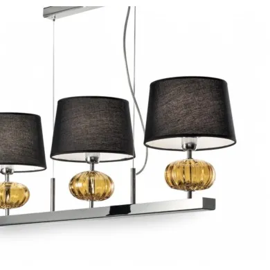 SAVVA | Suspensão com abajures e vidro âmbar | Murano-Store