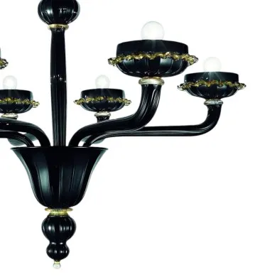 ALAMEDA | Lampadario in Pasta di Vetro Nero | Murano-Store