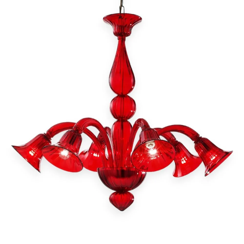 GIULY | Lampadario Moderno in vetro Rosso | Murano-Store