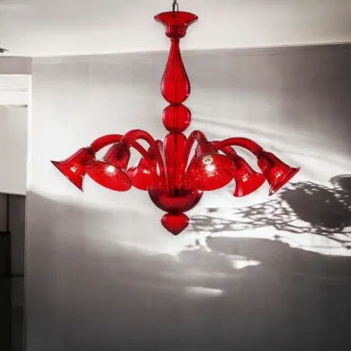 GIULY | Lampadario Moderno in vetro Rosso | Murano-Store