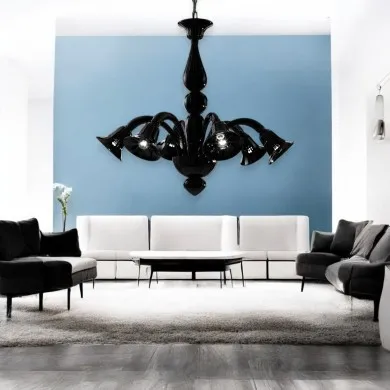 Giuly | Modern Chandelier | Black Pastel | Murano-Store