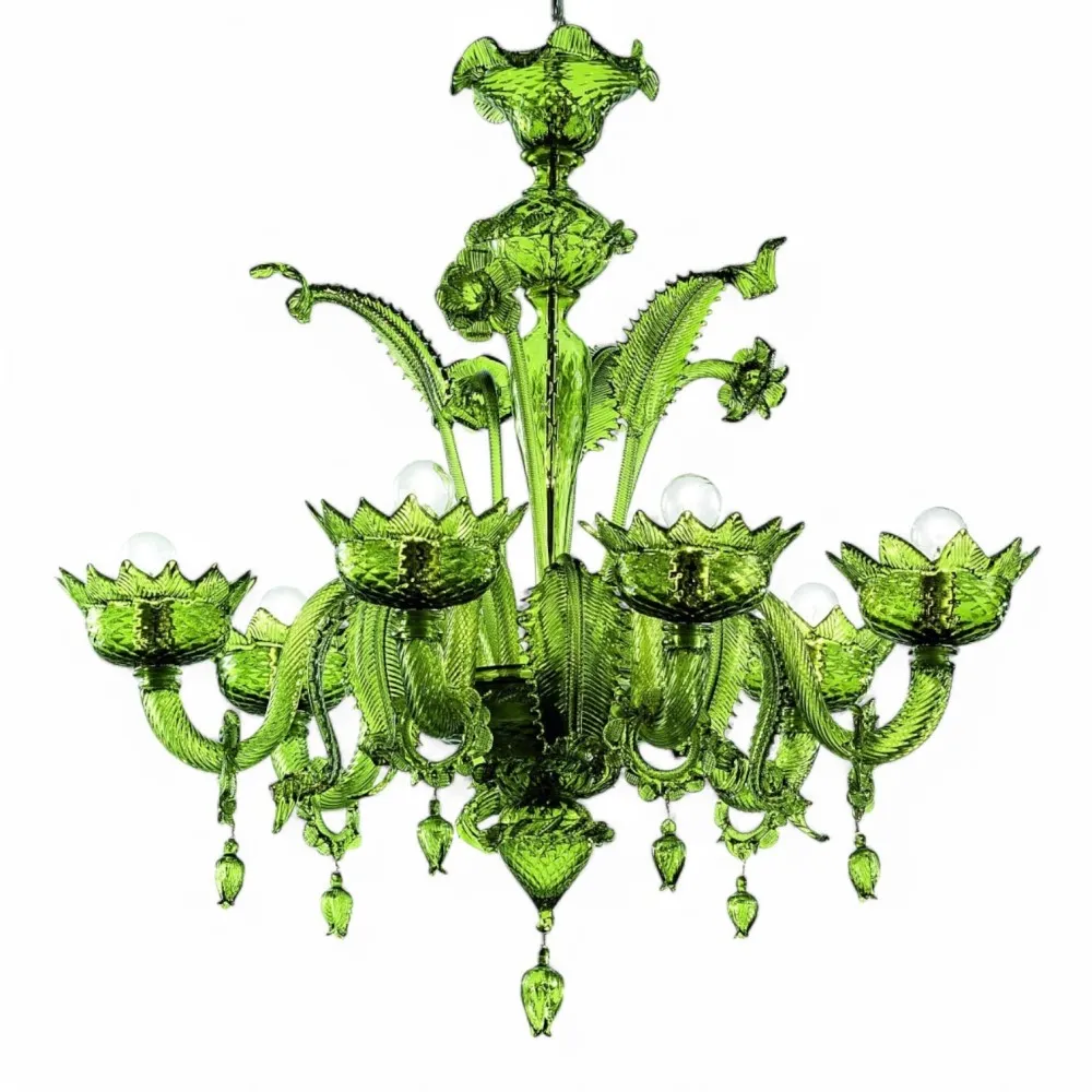 SAN GIORGIO | Lustre vert de style ancien | Murano-Store