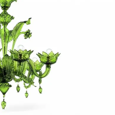 SAN GIORGIO | Lustre vert de style ancien | Murano-Store